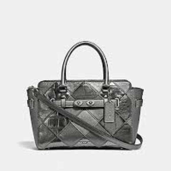 Coach Blake Carryall patchwork silver purse - rare - Picture 2 of 8